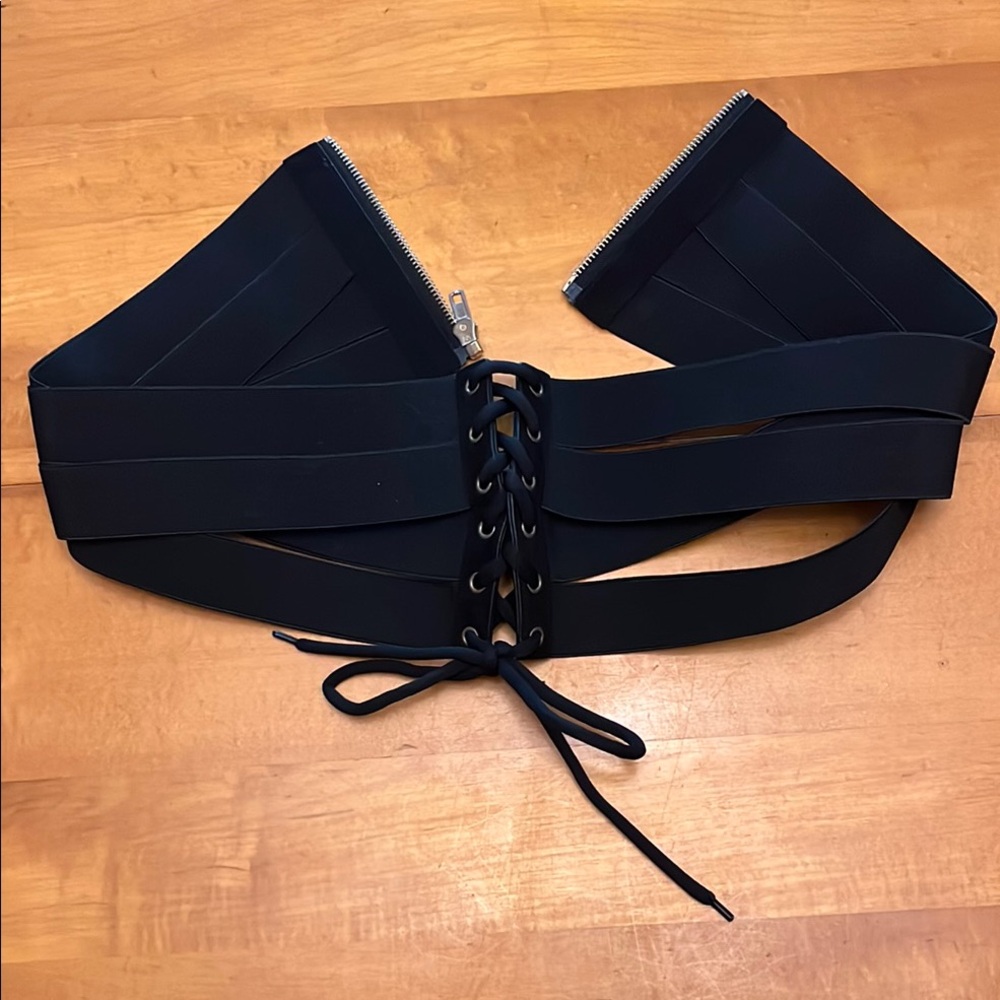 Scarlett Darkness Lace-Up Wide Waist Belt/ Corset Belt